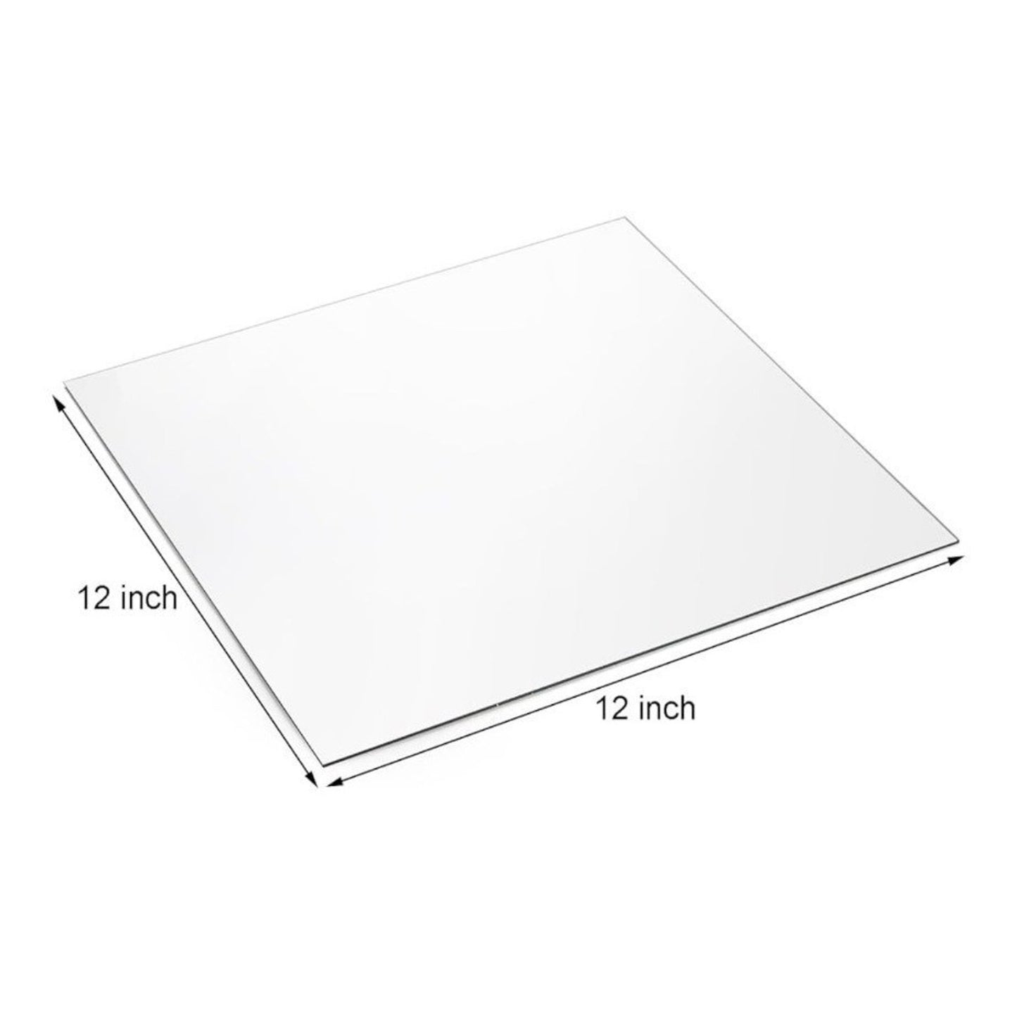 Suwimut Set Of 10 Square Mirror Candle Plates 12"x12" Frameless Glass Mirror Tra