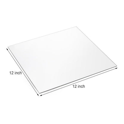 Suwimut Set Of 10 Square Mirror Candle Plates 12"x12" Frameless Glass Mirror Tra