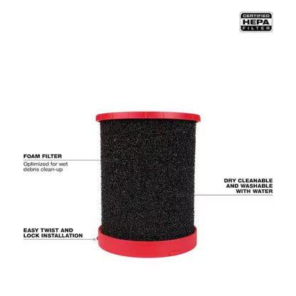 Milwaukee M18 M12 HEPA Wet Dry Vacuum Filter 2 Pack New 49-90-1900HW HEPA Foam Wet Filter Kit