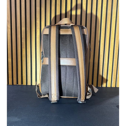 Brown Faux Leather Backpack With Multi-Compartment Design & Durable Straps