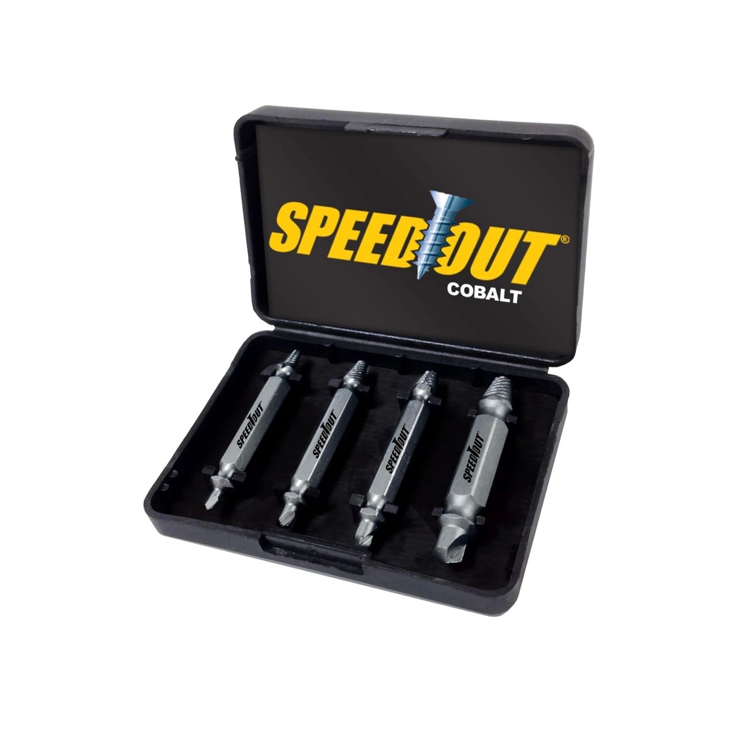 SpeedOut 4 Piece Damaged Screw Extractor Set Cobalt Screw Remover