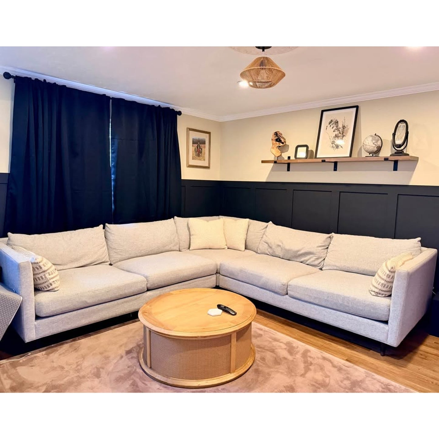 Jonathan Louis Pia 3-Piece Sectional Gray L-Shaped Corner Sofa Pebble