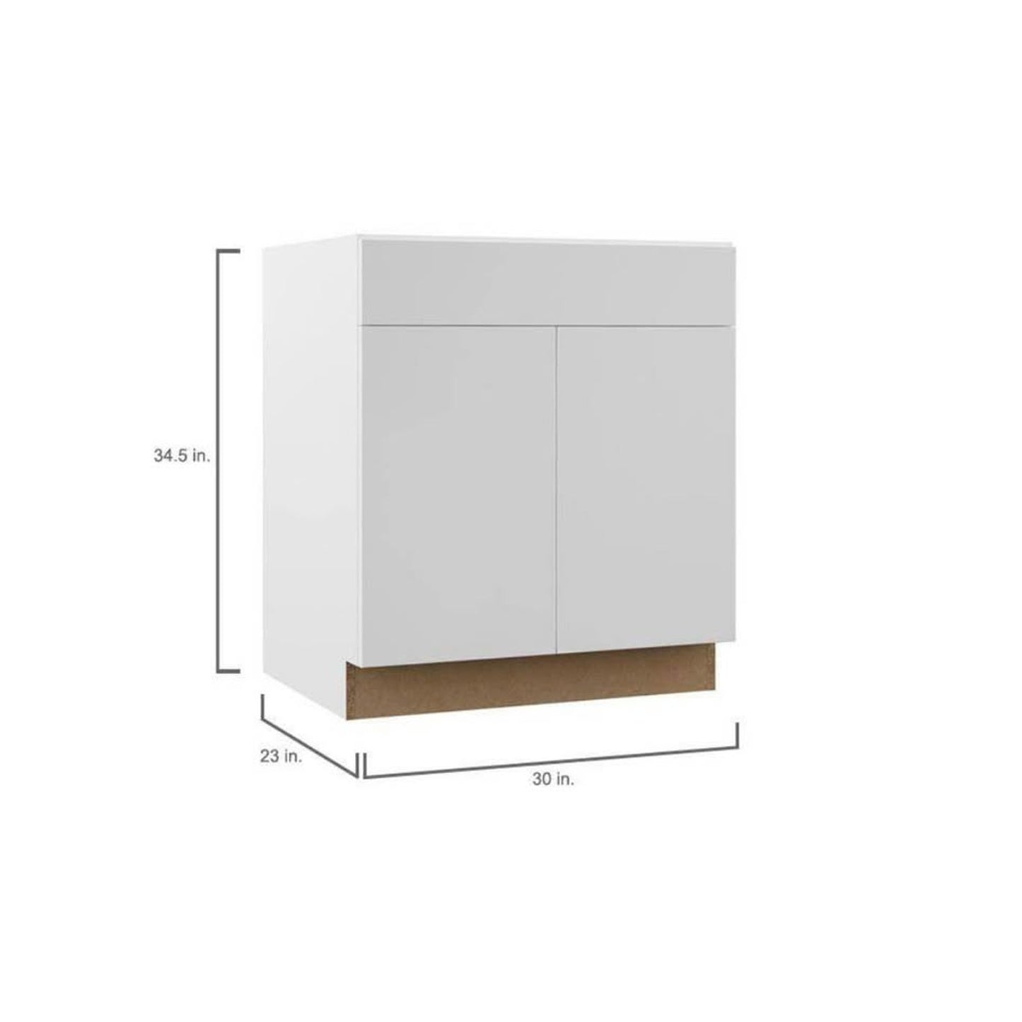 Hampton Bay Edgeley 30” Base Kitchen Cabinet (B30-EDWH) White Slab, Soft-Close, Assembled BRAND NEW