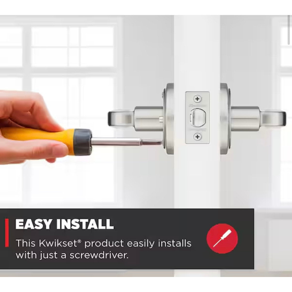 Kwikset Trafford Privacy Door Handle Satin Nickel New