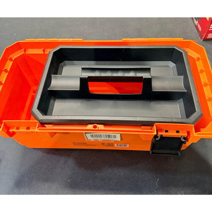 Home Depot 19 in Portable Toolbox Orange Used Missing Latch