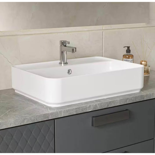 Glacier Bay 24x17 White Ceramic Rectangular Vessel Sink (LW1825) – NEW