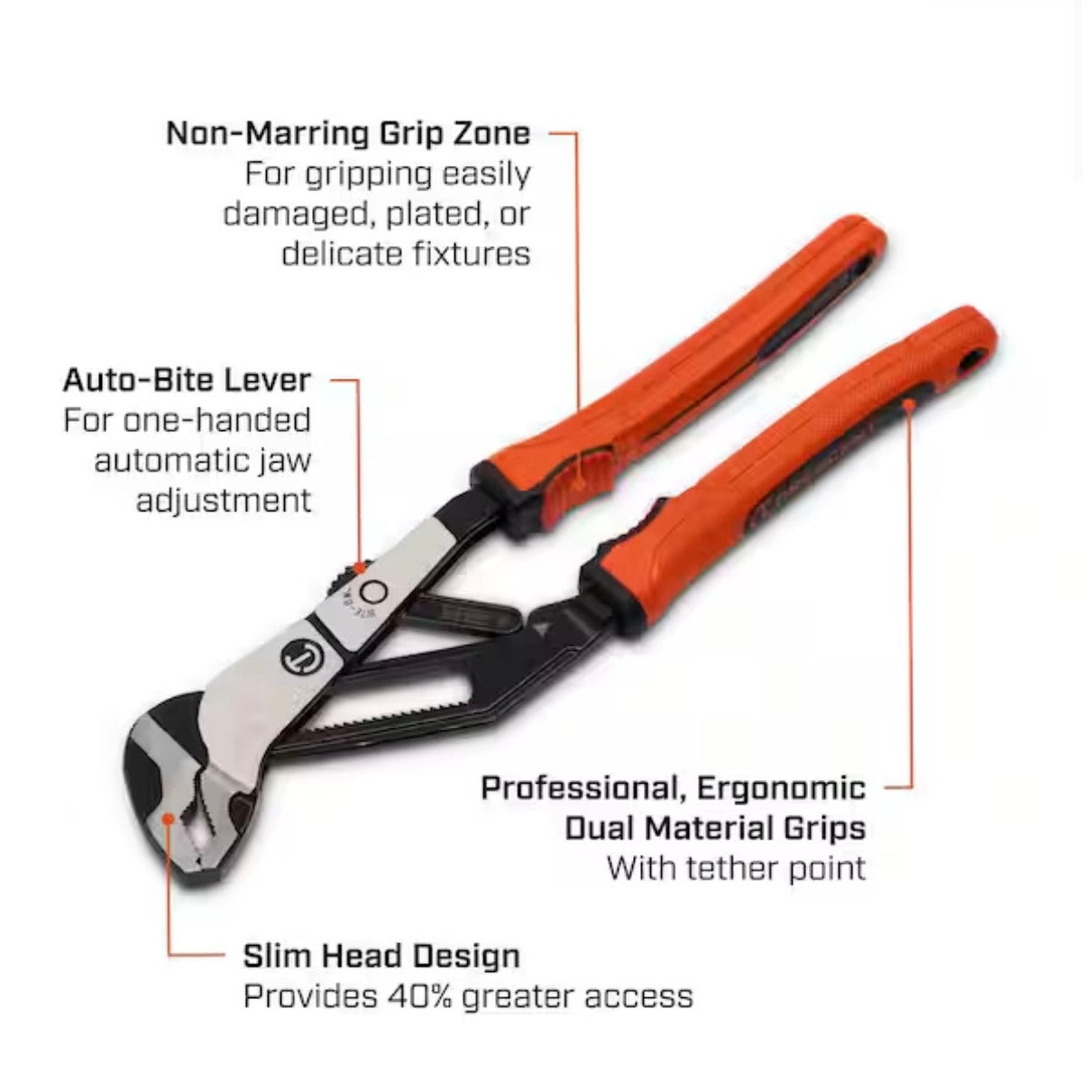 Crescent 8 in Auto-Bite Tongue Groove Pliers Open Box New