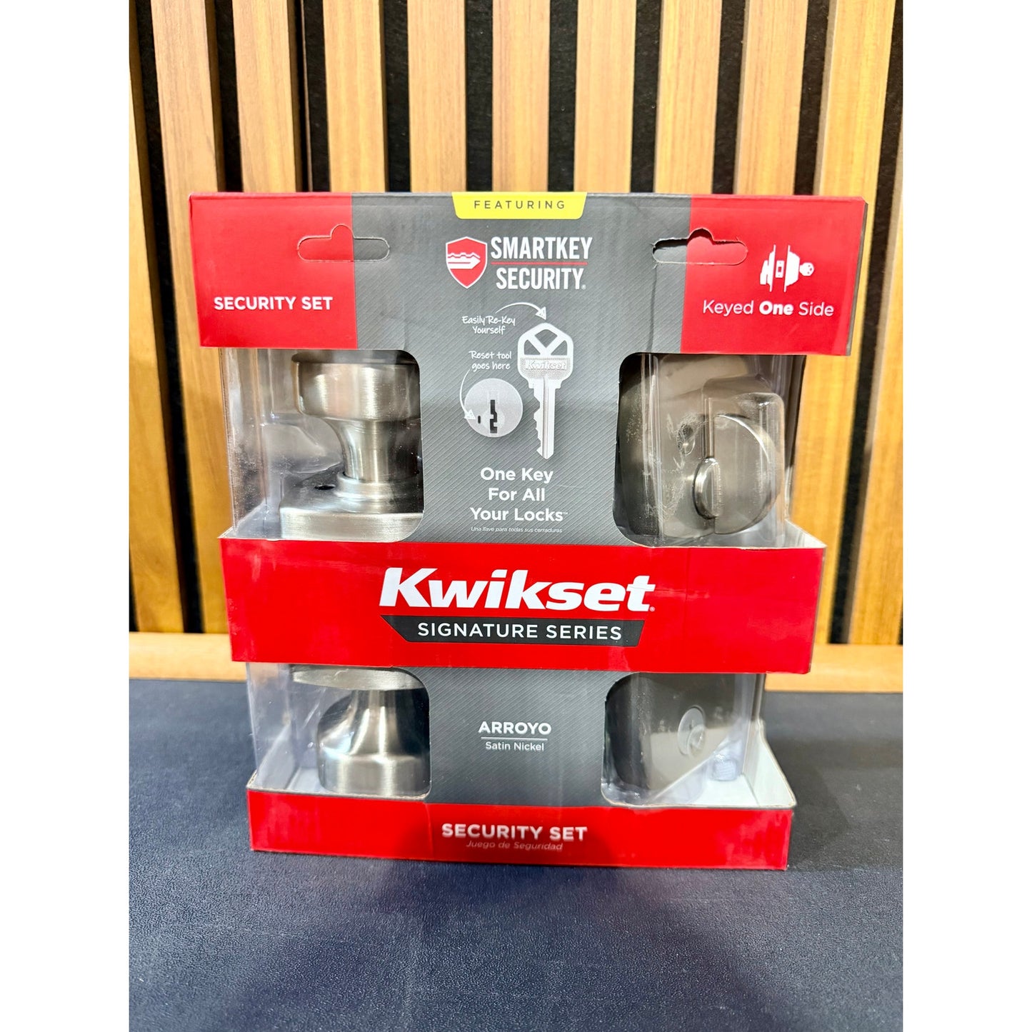 Kwikset Arroyo Entry Knob Deadbolt Combo Satin Nickel New