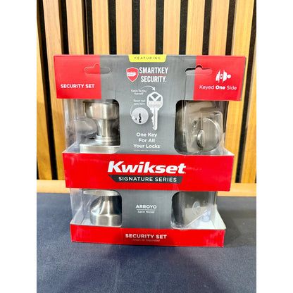 Kwikset Arroyo Entry Knob Deadbolt Combo Satin Nickel New