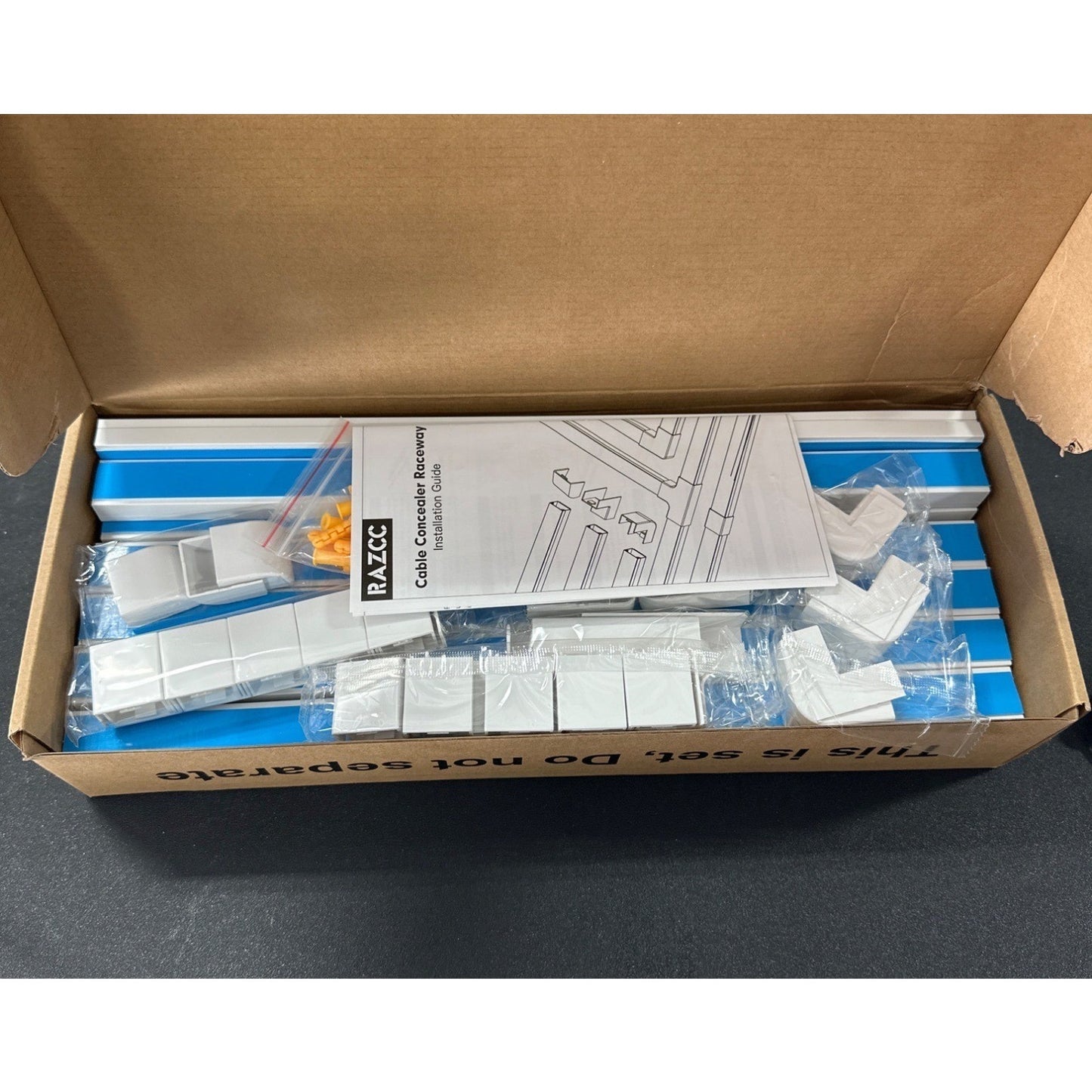 Cord Hider Raceway Kit 315" Total Length 20-Pack White
