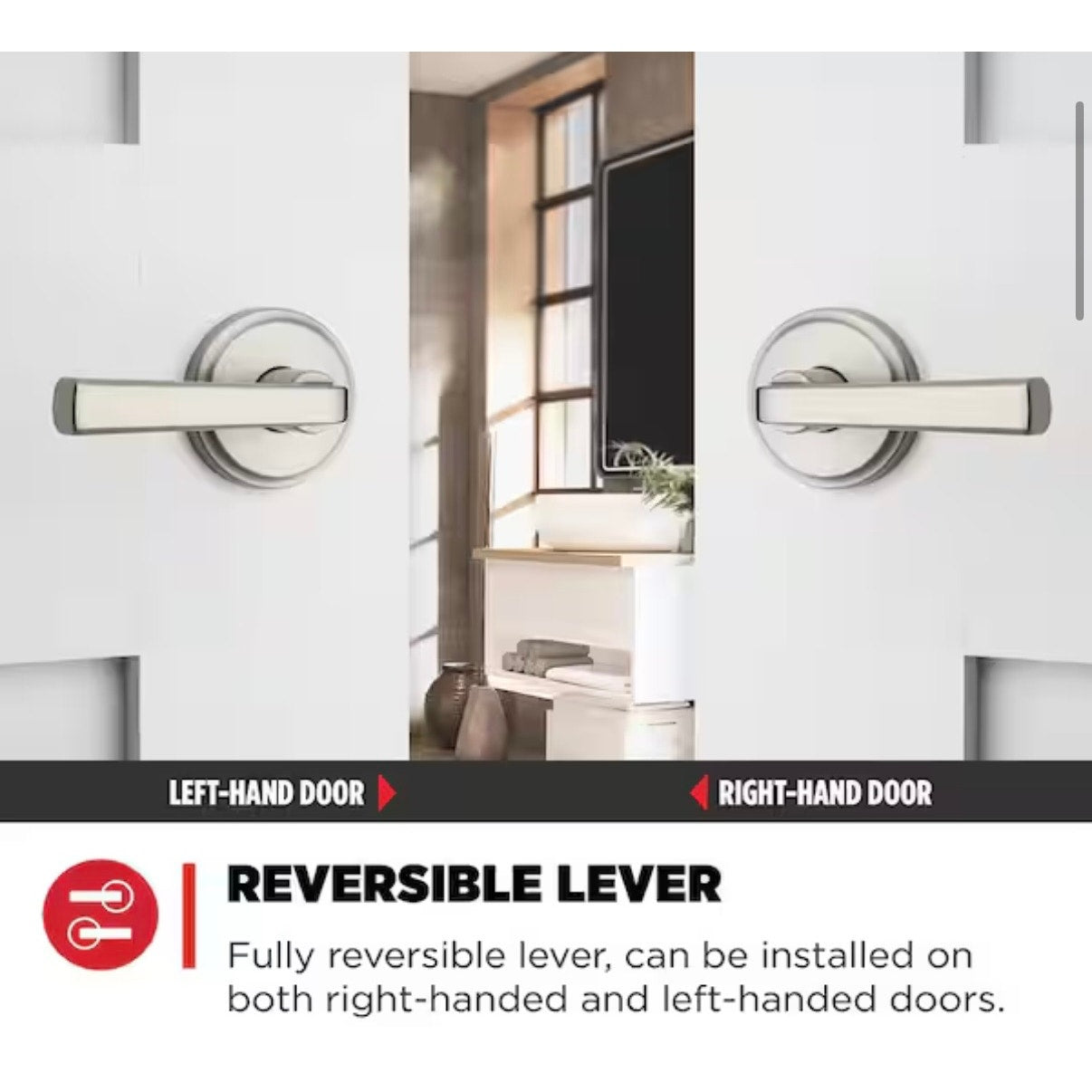 Kwikset Trafford Privacy Door Handle Satin Nickel New