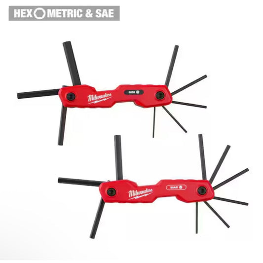 Milwaukee 17 Key Folding Hex Key Set SAE Metric New