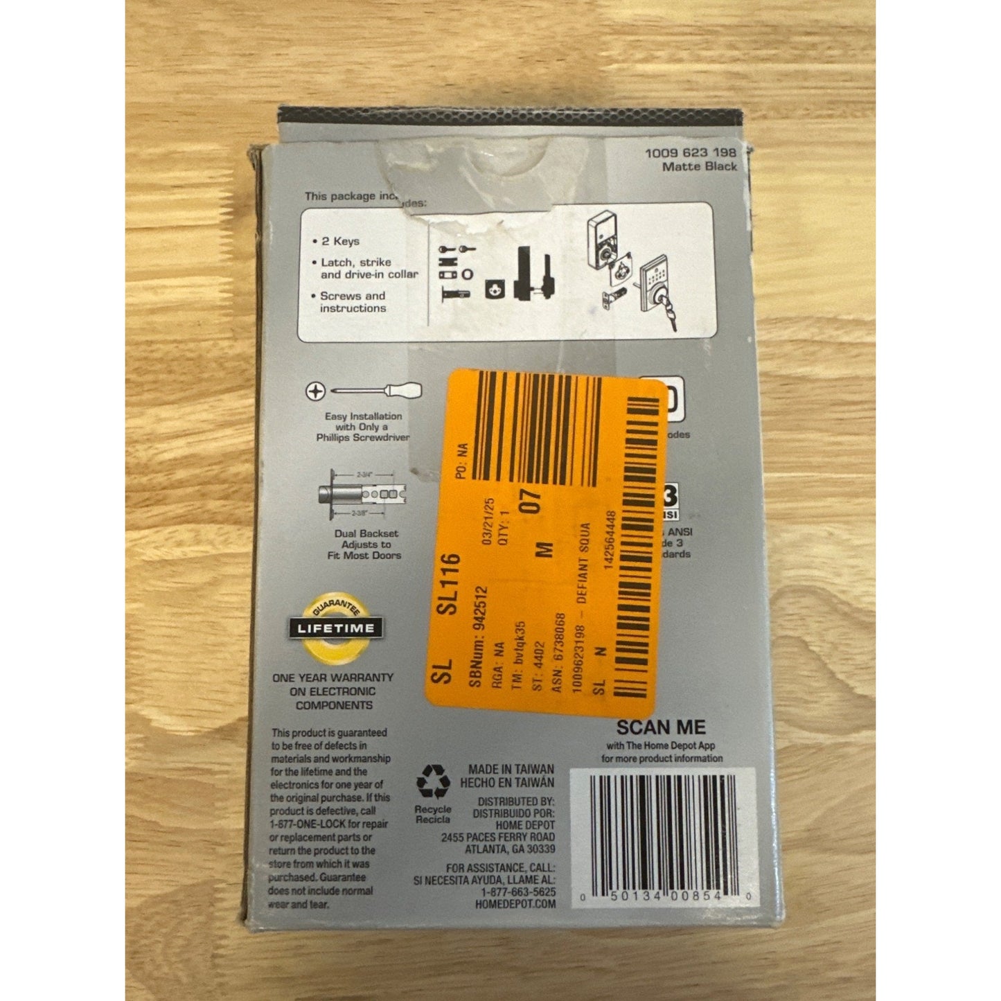 Defiant Matte Black Touchpad Deadbolt For Doors Quick Rekey 10 User Codes
