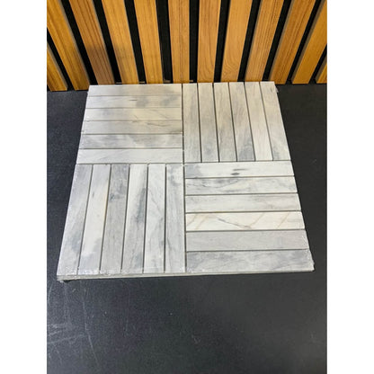 Jeffrey Court Hudson Lais Grey 11.875 in. x 11.875 in. Square Polished Marble Mosaic Wall and Floor