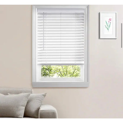 Home Decorators 72 x 64 White Cordless Faux Wood Blinds New 2 in Slats
