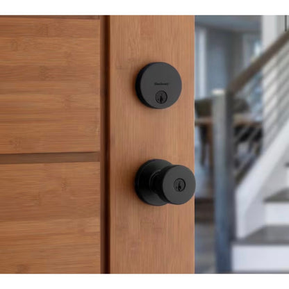 Kwikset Pismo Matte Black Knob Deadbolt Combo As Is