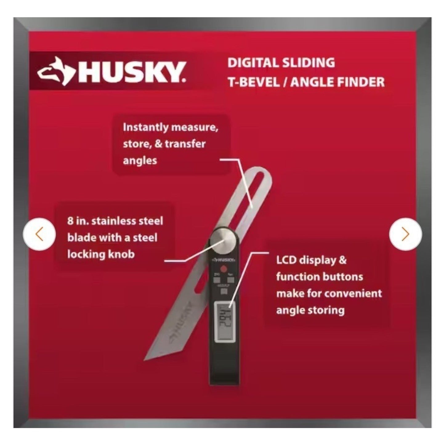 Husky Digital Sliding T-Bevel Angle Finder W/ LCD Display