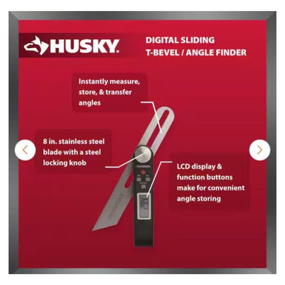 Husky Digital Sliding T-Bevel Angle Finder W/ LCD Display