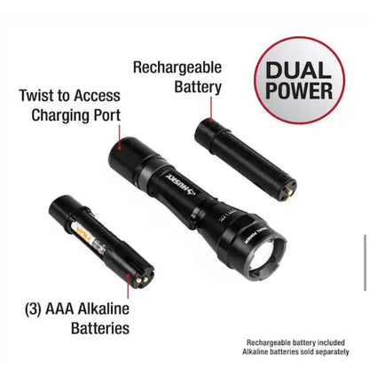 Husky 1800 Lumen Rechargeable Tactical Flashlight New