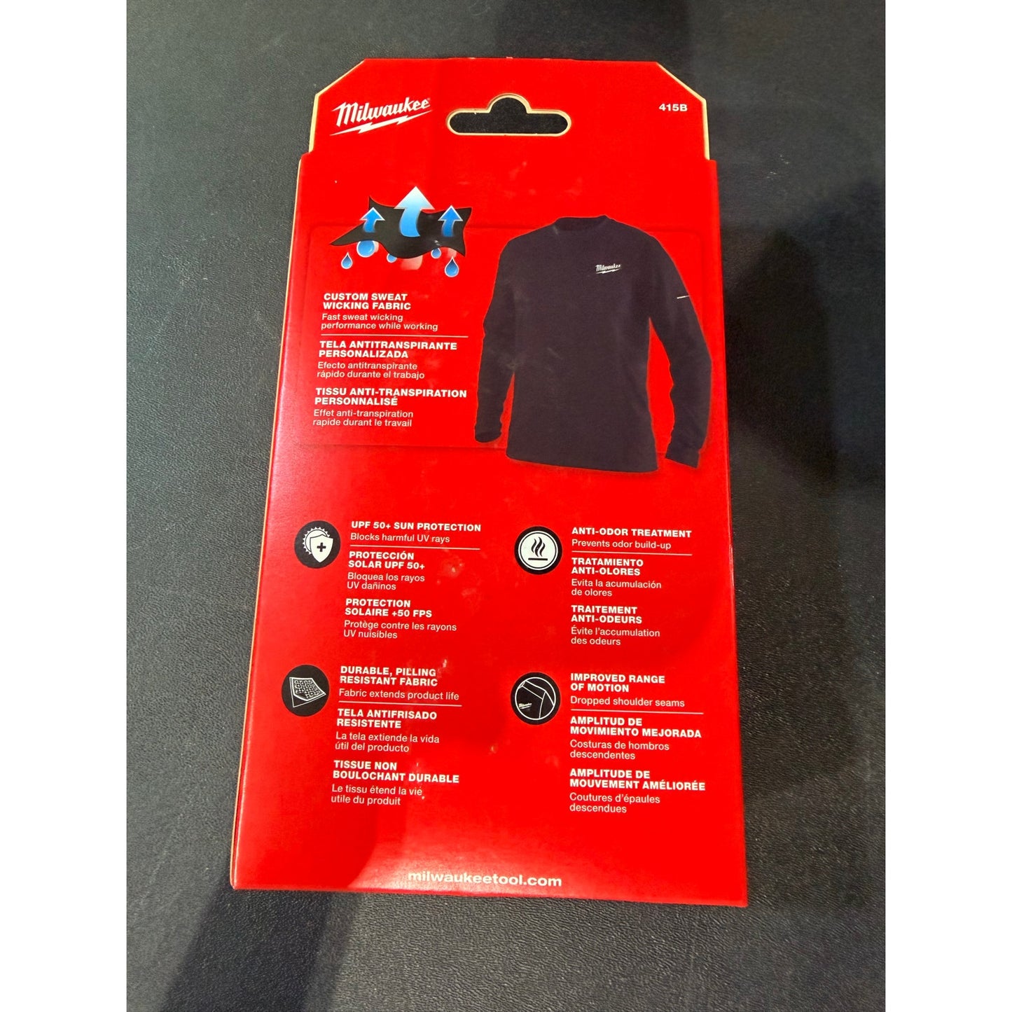 Milwaukee Men’s WORKSKIN XL Black Lightweight Performance Long Sleeve Shirt New 415B-XL Workwear
