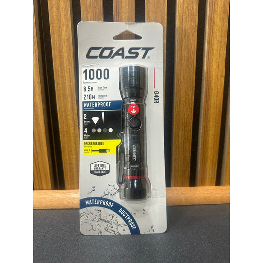Coast G40R 1000 Lumen Rechargeable Flashlight New