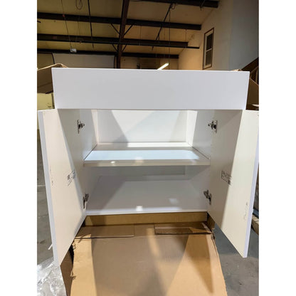 Hampton Bay Edgeley 30” Base Kitchen Cabinet (B30-EDWH) White Slab, Soft-Close, Assembled BRAND NEW