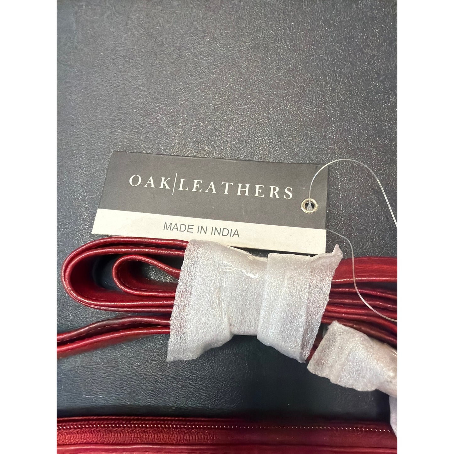 oak leather red bag