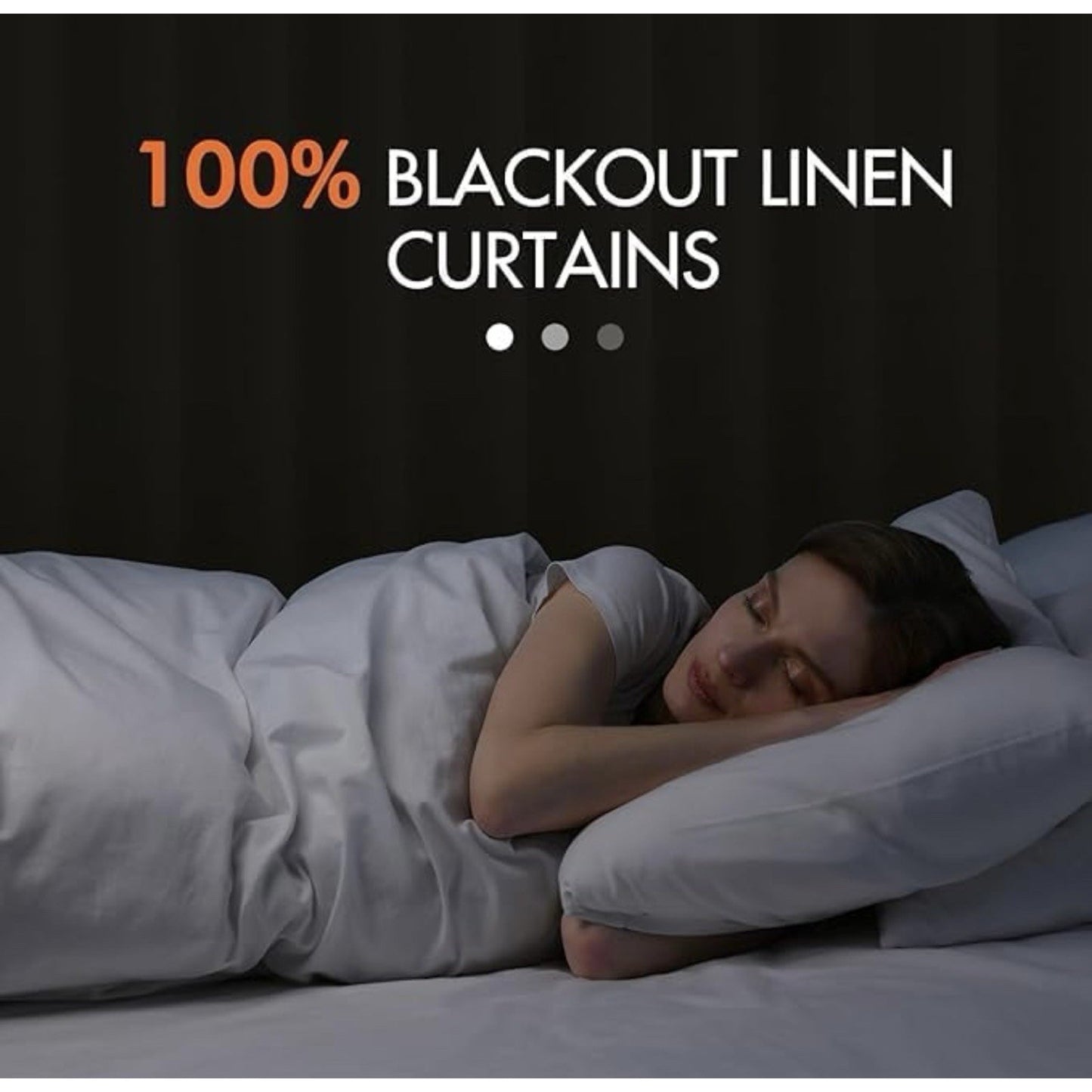 100% Blackout Curtains 96 Inch Long 2 Panels Set Grey
