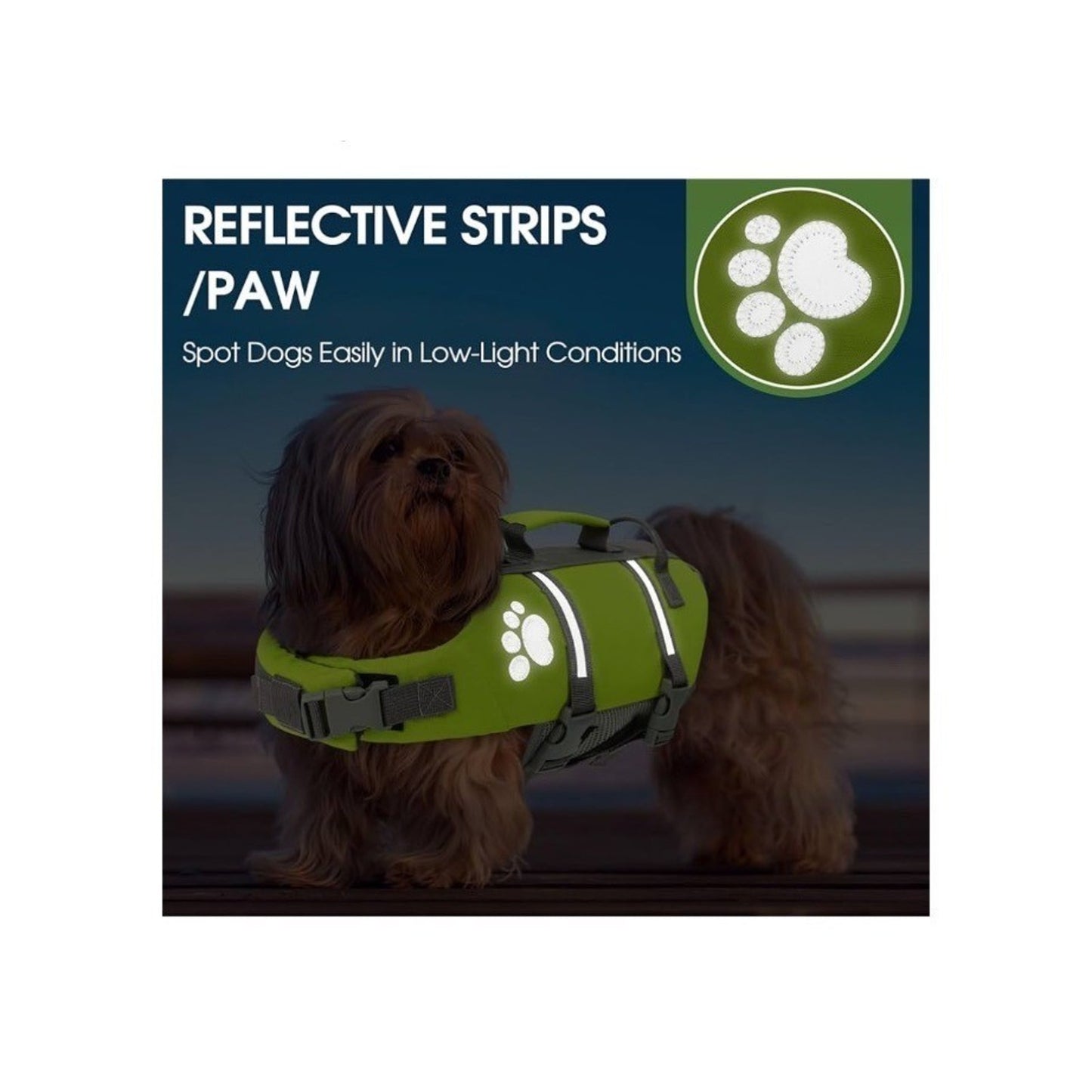 Queenmore Small Dog Life Jacket With Reflective Strips & Handle