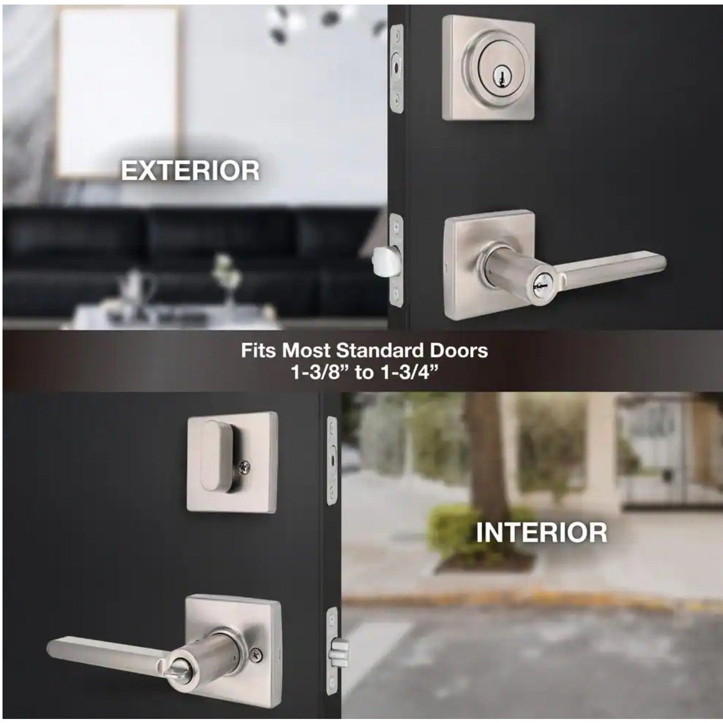 Defiant Tonebridge Entry Lever Deadbolt Combo Satin Nickel