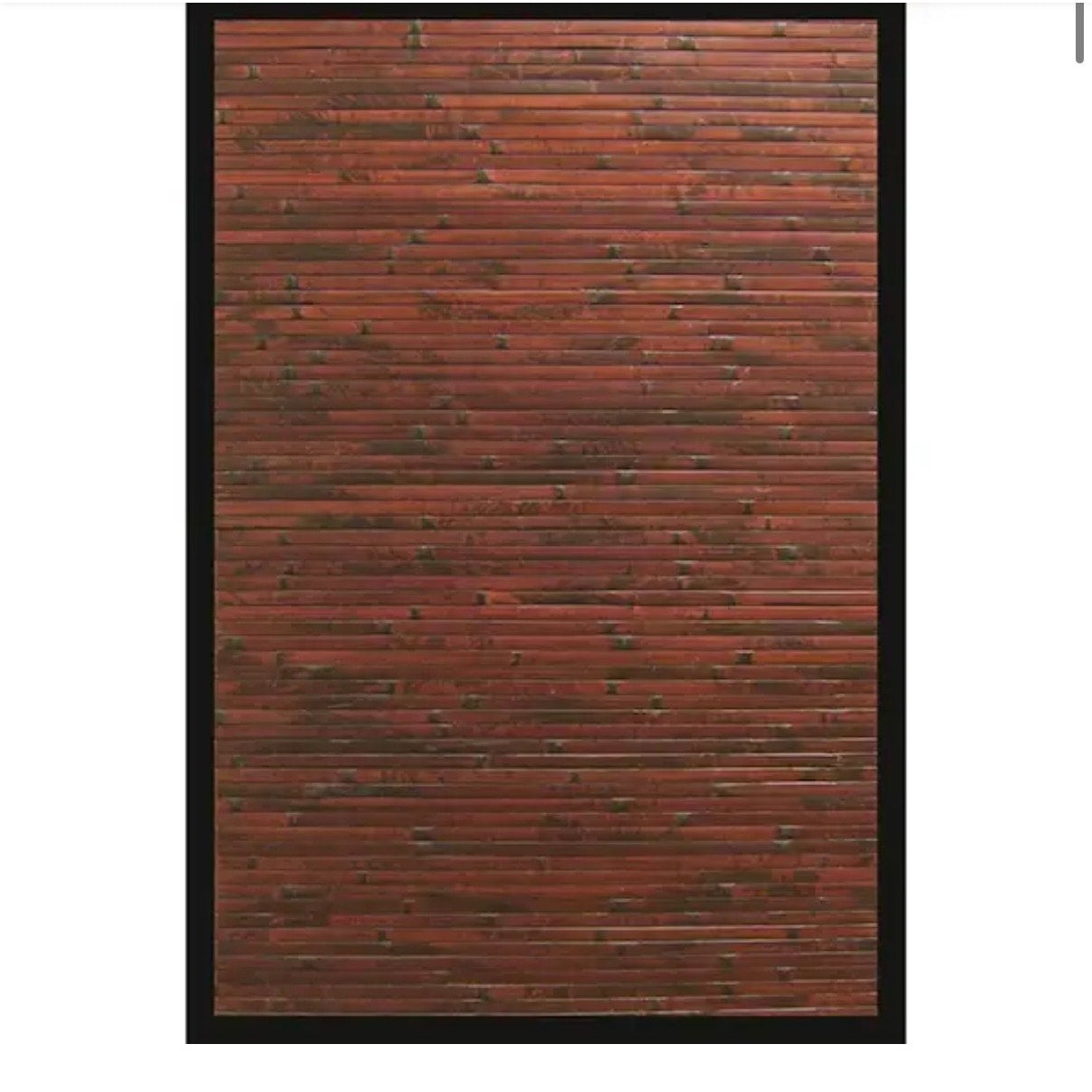 Anji Mountain Cobblestone 5x8 Area Rug Mahogany Brown Black Border Bamboo Rug