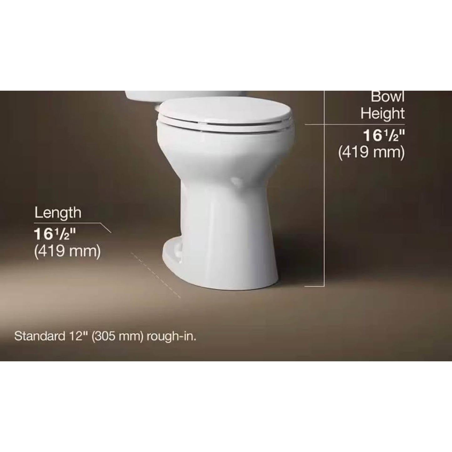 Kohler Cimarron Elongated Toilet BOWL + LID ONLY – 12” Rough-In – No Tank/Seat – NEW