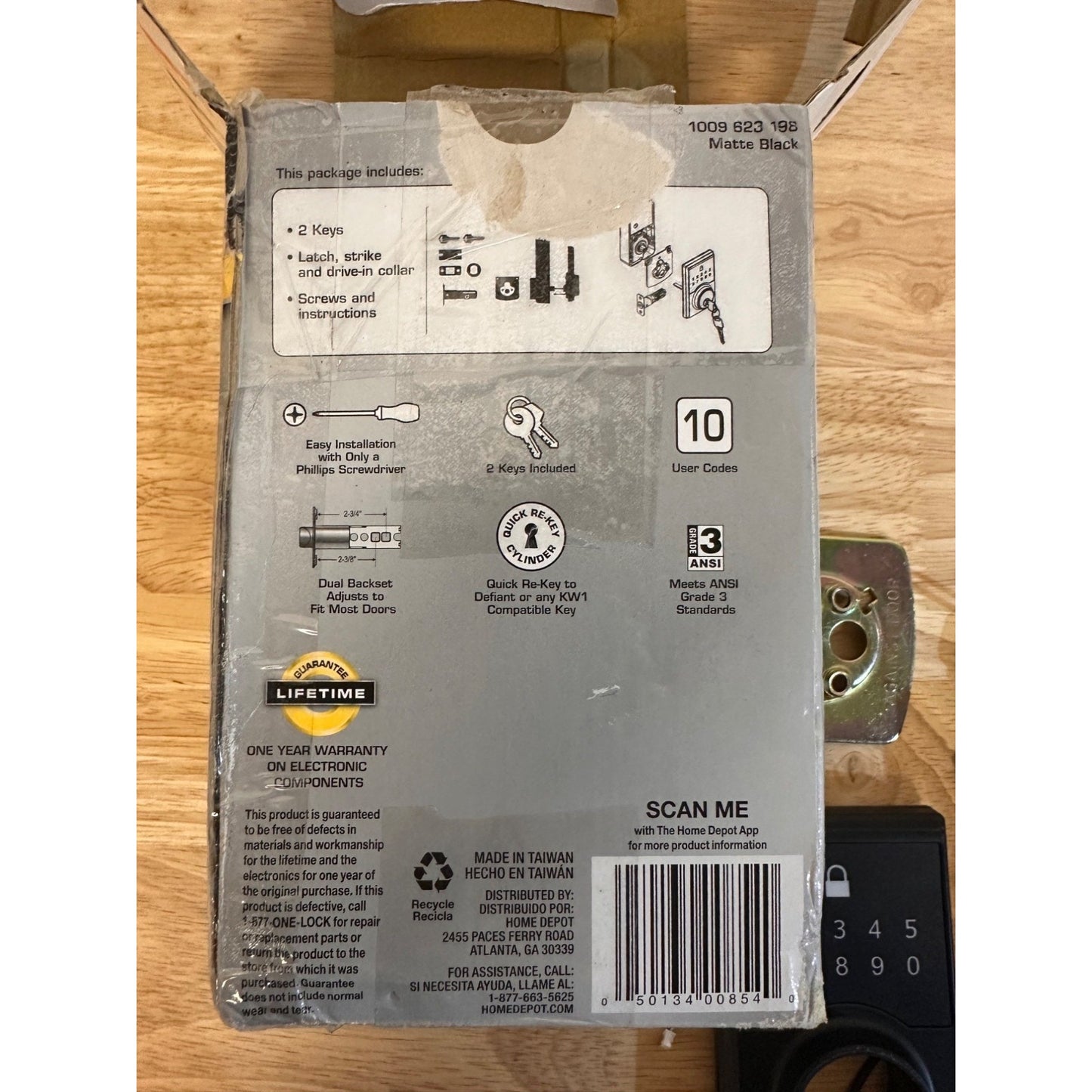 Defiant Matte Black Touchpad Deadbolt Keyless Entry 10 User Codes