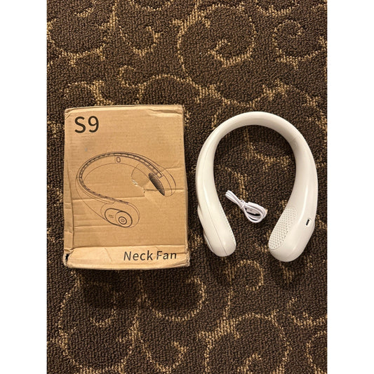 S9 Rechargeable Bladeless White Neck Fan Lightweight Cooling