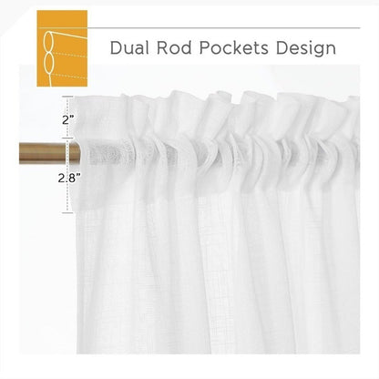 RYB HOME Sheer White Curtains 70x108 1 Pair