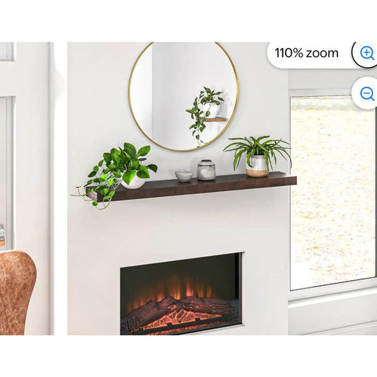 Fireplace Mantel, Walnut Brown, 48.00” x 7.75” x 2.00" Floating Shelf