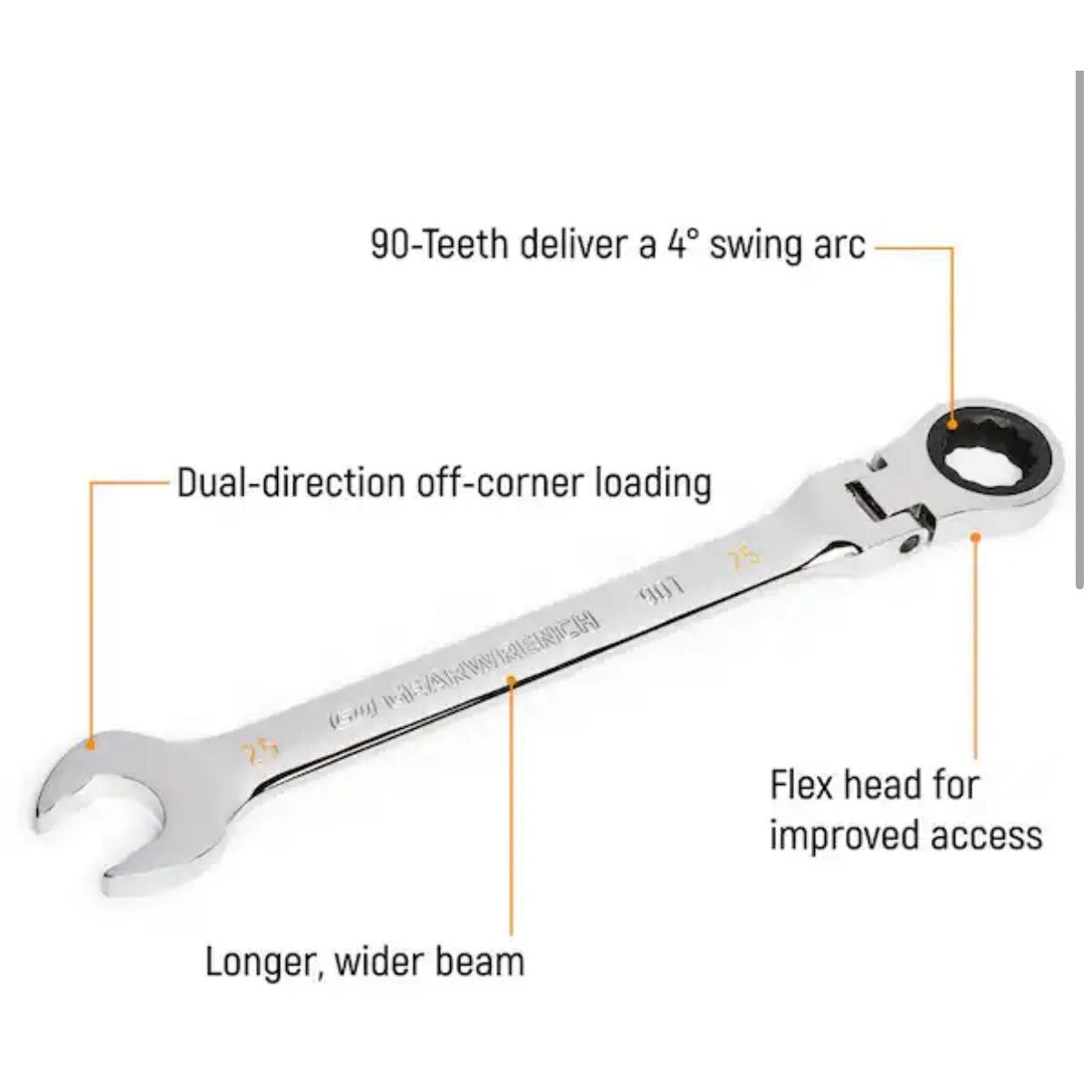 GEARWRENCH SAE Flex Head Ratcheting Wrench Set Missing 9/16