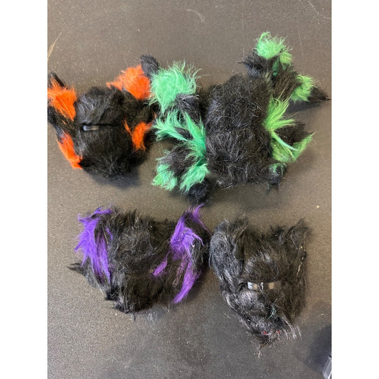 Halloween Spiders - Set Of 4 Black Green Orange Purple