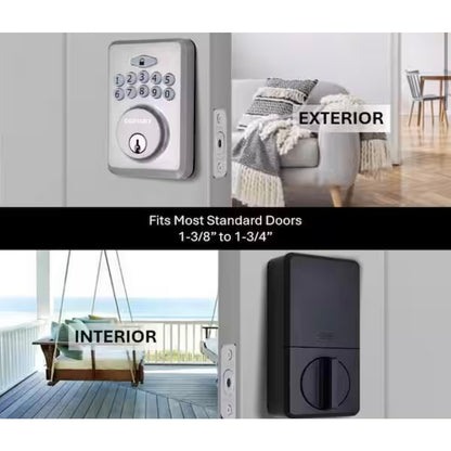 Defiant Radius Satin Nickel Keypad Deadbolt Open Box New