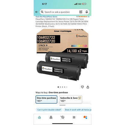 MasaiMara 106R02722 106R02720 (14,100 Pages) Toner Cartridge Replacement