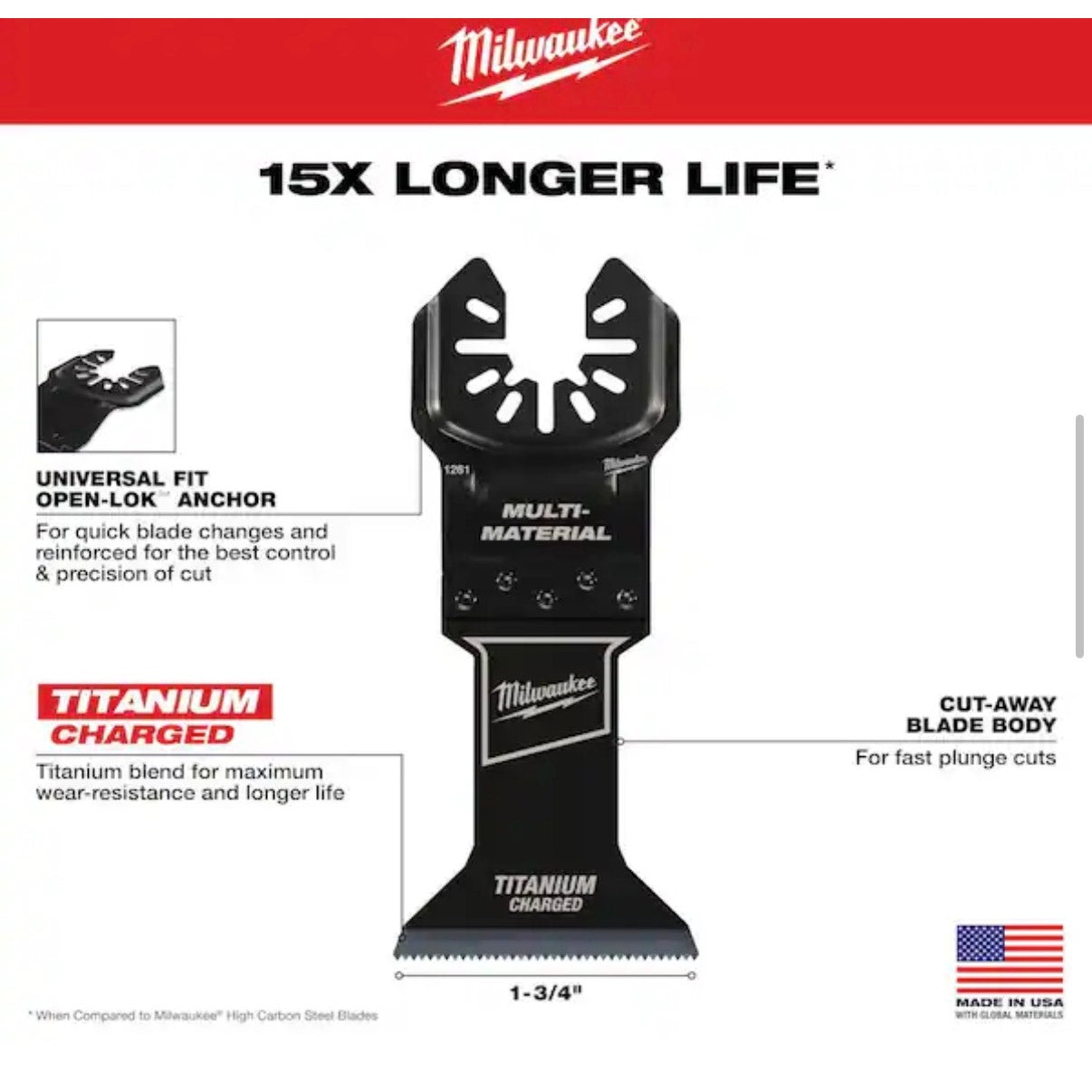 Milwaukee Oscillating Blade 3 Pack New Damaged Box