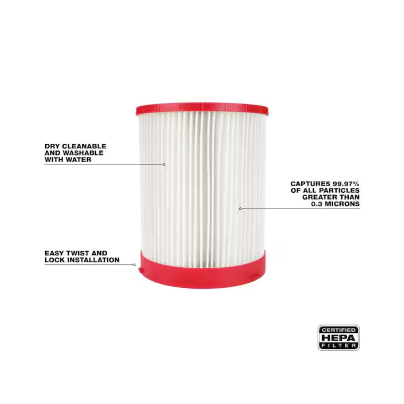 Milwaukee M18 M12 HEPA Wet Dry Vacuum Filter 2 Pack New 49-90-1900HW HEPA Foam Wet Filter Kit