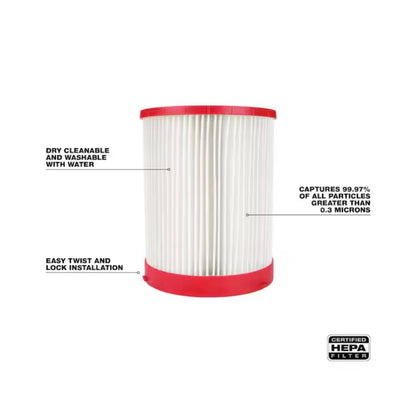 Milwaukee M18 M12 HEPA Wet Dry Vacuum Filter 2 Pack New 49-90-1900HW HEPA Foam Wet Filter Kit