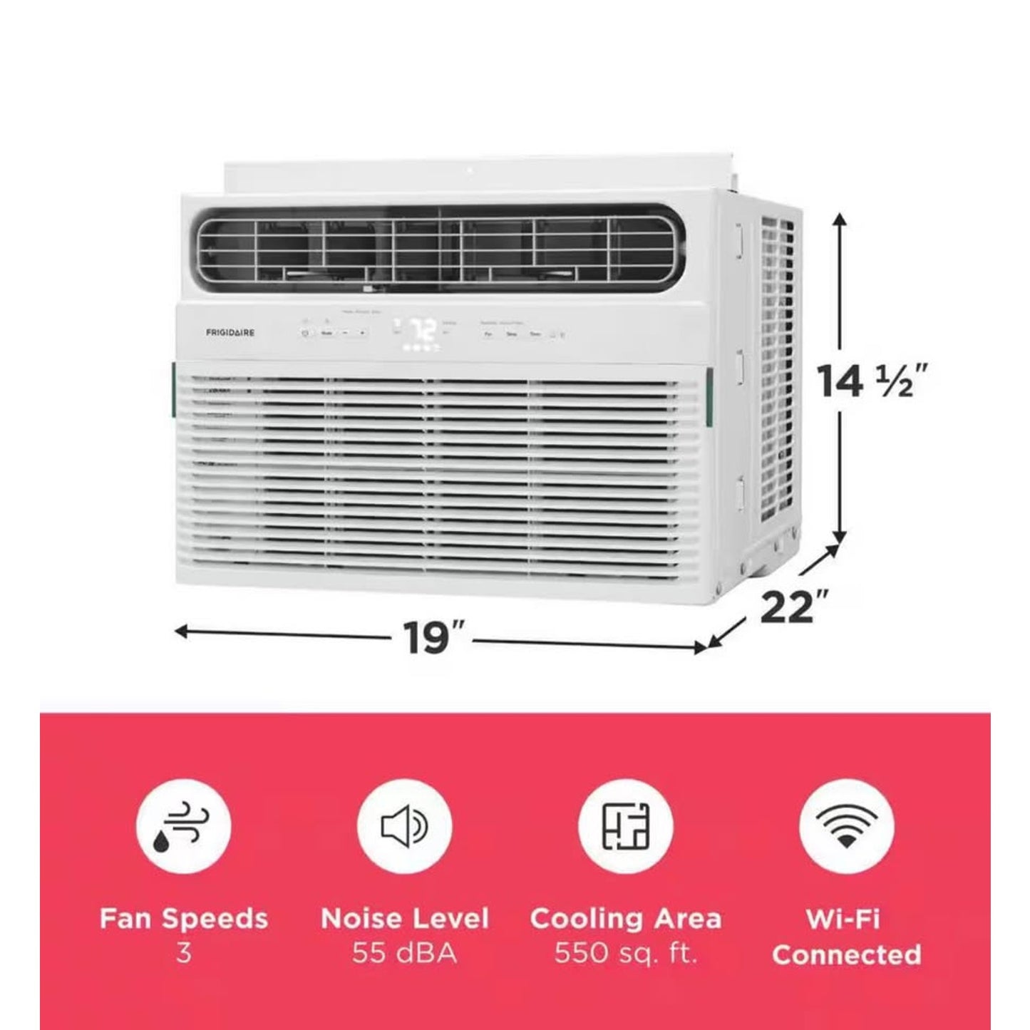 Frigidaire 12,000 BTU Window Air Conditioner WiFi Remote 115V New