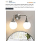 Bathroom Vanity Light Fixtures: Brushed Nickel 2-Light Mid Century Farmhouse