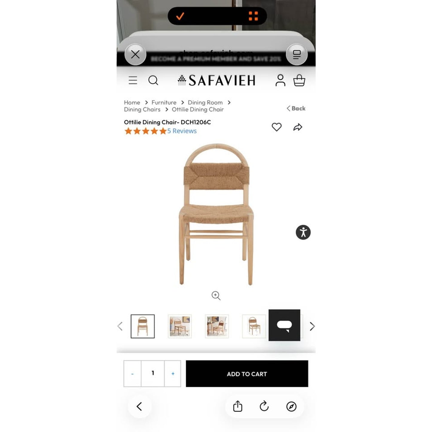 Safavieh dining chair