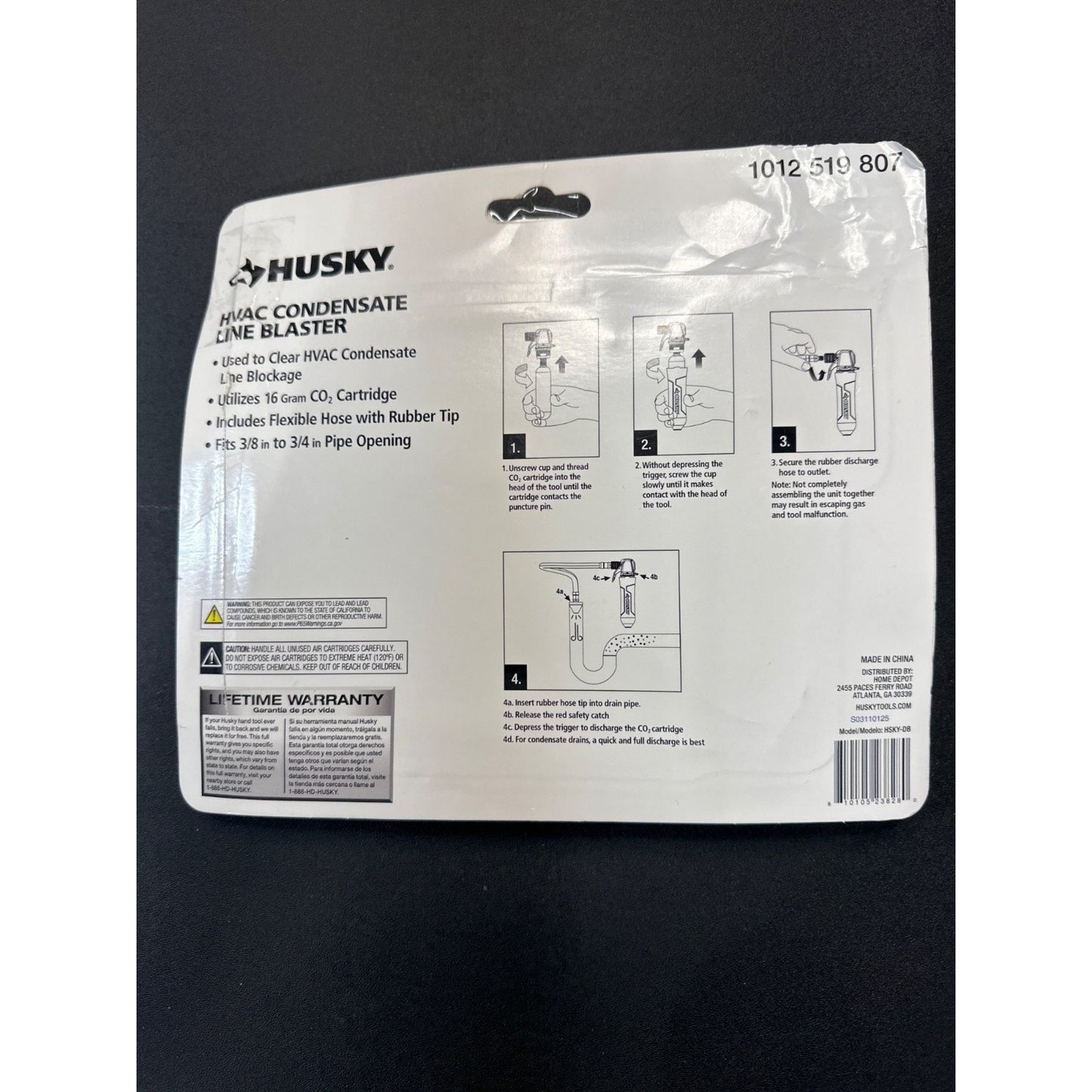 Husky HVAC Condensate Line Blaster w/ 3 CO2 Cartridges