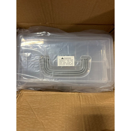 MyGift Transparent Multipurpose Storage Box With Latching Lid Gray Handle & 2 Tr