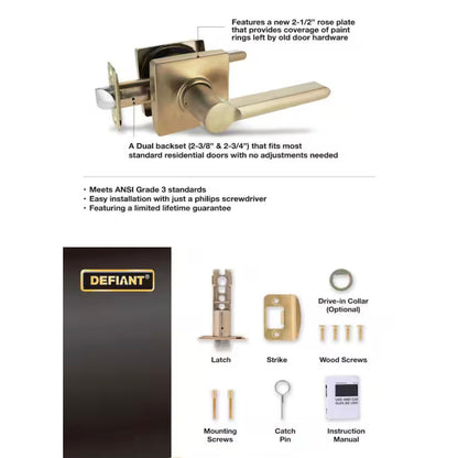 Defiant Tonebridge Brushed Gold Hall Closet Door Handle New