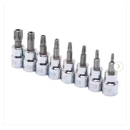 3/8 In. Drive Tamper Proof Torx Bit Socket Set 8-Piece Kit